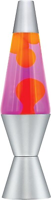 #ad Lava Lamp Original Silver Base Lamp 14.5quot; with Yellow Wax in Purple Liquid $29.99