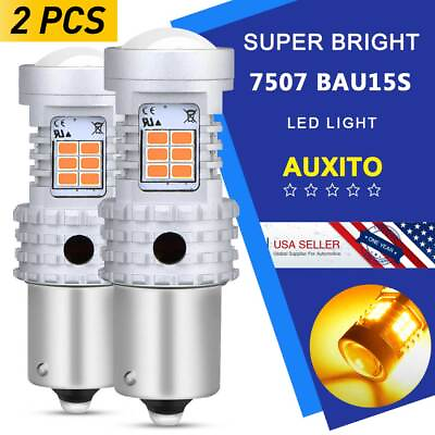 #ad Canbus 7507 12496 BAU15S Turn Signal Light Blinker Amber Yellow Projector Bulbs $18.99