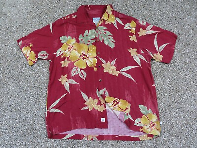 #ad Quiksilver Shirt Mens Large Red Floral Comfort Silver Edition Beach Summer $19.95