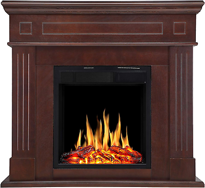 #ad #ad Electric Fireplace Mantel Wooden Surround Firebox Freestanding Fireplace Hearter $525.36