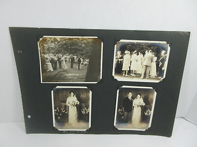 #ad 1940#x27;s lot 4 black amp; white open air wedding ceremony photos retro photography $9.99