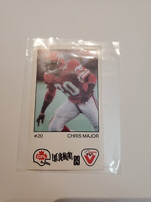 #ad 1989 Vachon CFL Single Football Panels Chris Major #105 C $2.00