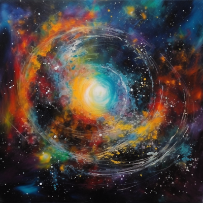 #ad Abstract space Oil Painting Luxury Canvas Wall Art Picture Print Colourful GBP 119.99