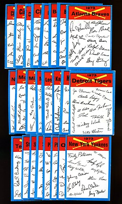 #ad 1973 Topps Baseball Team Checklists COMPLETE Set $450.00