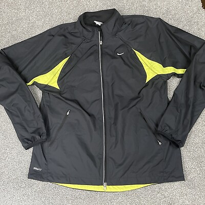 #ad Nike Fit Storm Running Jacket Convertible Removable Sleeves Black Yellow Mens XL $34.95
