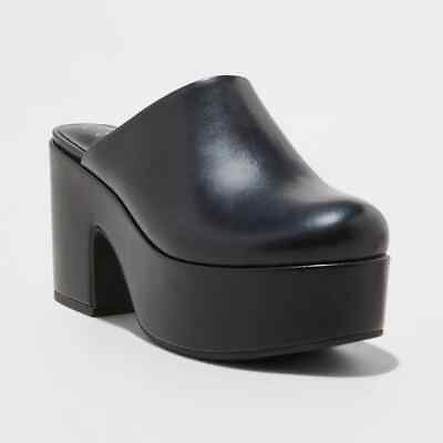 #ad Women#x27;s Cheyenne Platform Clog Heels A New Day Black $14.99