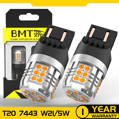 #ad 2x 7443 7440 Amber Front Turn Signal Light Bulbs for Toyota Tacoma 2016 2023 $13.98