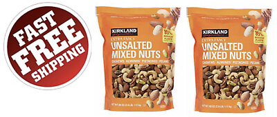 #ad 2 Bag Kirkland Signature Extra Fancy Mixed NutsUnsaltedWith Pistachios 2.5 lbs $51.99