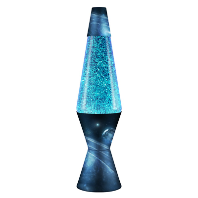 #ad BLUE LAVA LAMP Silver Glitter with Blue Liquid $31.93