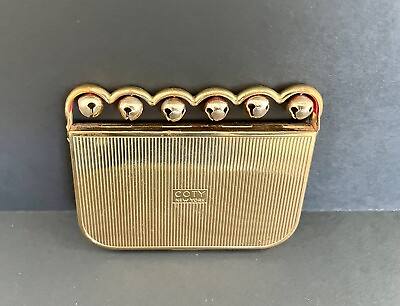 #ad Vintage COTY New York RARE Jingle Bells Gold Tone Compact AND BAG quot;as isquot; Read $80.00