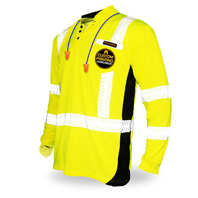 #ad KwikSafety ESTIMATOR Hi Vis Reflective Long Sleeve ANSI Class 3 Safety Shirt $32.99