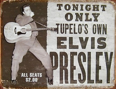 #ad TIN SIGN quot;Elvis Presley Tonight Onlyquot; Celebrity Signs Garage Wall King Of Rock $7.35