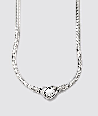 #ad NEW Authentic PANDORA 925 Moments Heart Clasp Snake Chain Necklace 393091C00 $140.25