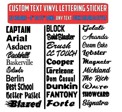 #ad #ad Custom Text Vinyl Lettering Sticker Decal Personalized ANY TEXT ANY NAME 2 $2.99