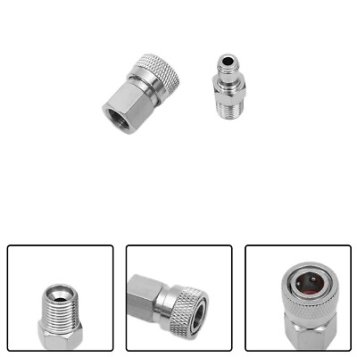 #ad Paintball PCP Quick Disconnect Coupler With Maleamp;Female Connectors Silver Color $12.68