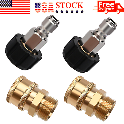 #ad #ad 4 Pieces Pressure Washer Quick Connect Fittings M22 14mm to 3 8 Inch Adapter $14.79