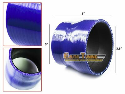 #ad 3.5quot; To 3quot; Silicone Hose Intake Intercooler Pipe Coupler BLUE For Mitsubishi $461.69