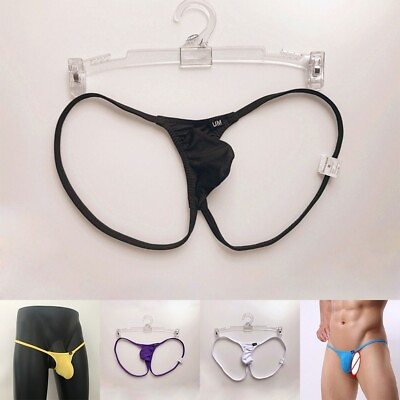 #ad Mens Ice Silk Jockstrap Supporter Backless Thong Underwear Briefs Panties New $9.28