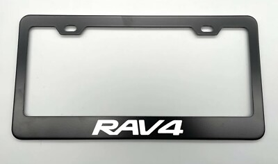 #ad RAV4 Black License Plate Frame Stainless Steel with Laser Engraved fit toyota $10.95