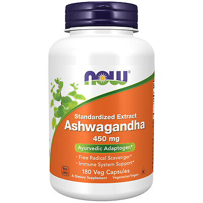 #ad NOW FOODS Ashwagandha 450 mg 180 Veg Capsules $17.18