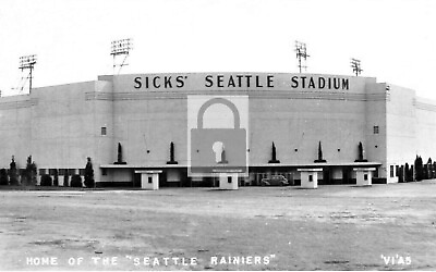 #ad Sicks Seattle Rainiers Baseball Stadium Washington WA Reprint Postcard $4.99