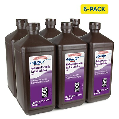 #ad Equate 3% Hydrogen Peroxide Liquid Antiseptic 6 Pack 6 x 32 fl oz $8.67