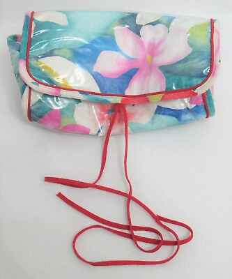 #ad Floral Plastic Cosmetic Bag Vintage $9.99