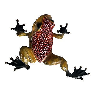 #ad Frogman Tim Cotterill Bronze Frog quot;DIMPLESquot; Yellow Red 2002 Limited Ed 517 5000 $456.50