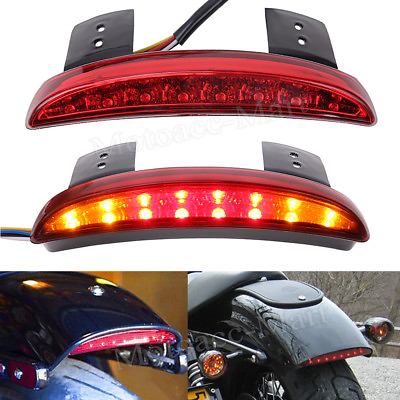 #ad Motorcycle Fender Chopped LED Turn Signal Brake Integrated Tail Light For Harley $13.96