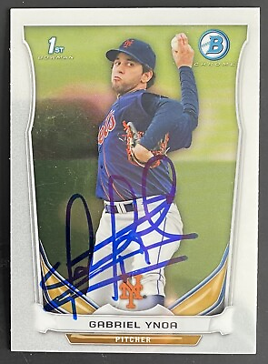 #ad 2014 Bowman Chrome Signed #BCP76 Gabriel Ynoa New York Mets Autographed Card $1.80