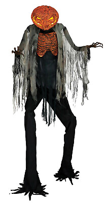 #ad HALLOWEEN 7 FT ANIMATED SCORCHED SCARECROW PUMPKIN MAN PROP HAUNTED HOUSE $289.99