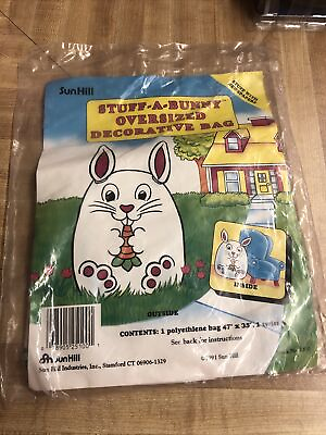 #ad Vintage New Stuff A Bunny Oversized Decorative Plastic Gift Bag 90s Easter Decor $7.99