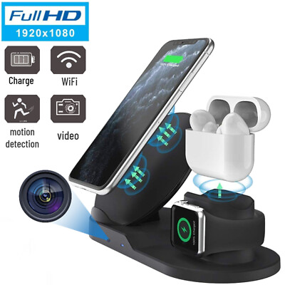 1080P WiFi Security Camera Wireless Phone Charger Night Vision Nanny Cam DVR US $68.58
