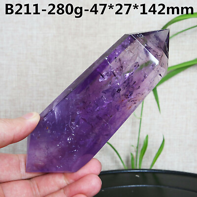 #ad B211 280gNatural Amethyst Crystal Double Terminated Point Healing Wand Specimen $98.00