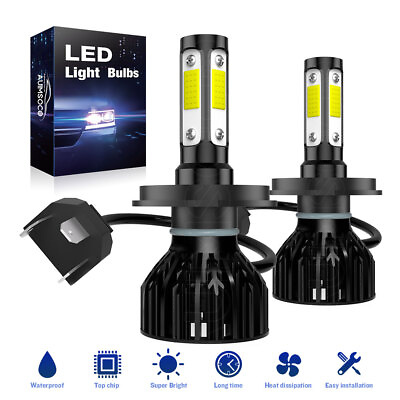 #ad 9003 H4 LED Headlight Bulbs Conversion Kit Highamp;Low Beam 6500K Bright White Pair $29.99