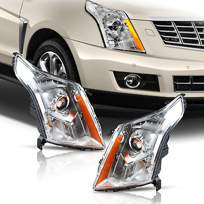 #ad Halogen Model Headlights Pair Fit For 2010 2016 Cadillac SRX 4 Dr Factory Lamps $194.04