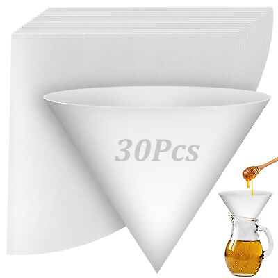 #ad 30Pcs Fryer Oil Filter Cone Filters Non Woven Funnel Filter Kitchen Cooking Oil $14.16
