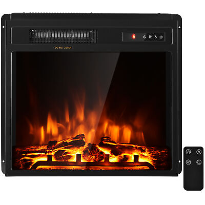 #ad 18 inch Electric Fireplace Insert Freestanding amp; Recessed 1500W Stove Heater $138.49