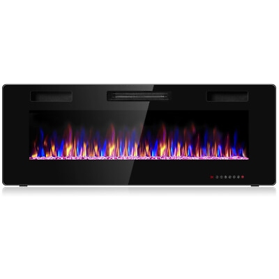 #ad Wall Mounted 50quot; Electric Fireplace Recessed Ultra Thin Heater Multicolor Flame $289.99