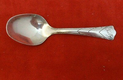 #ad Modernistic Vintage Sterling Silver Baby Spoon KELLY on Handle 2517 $29.00