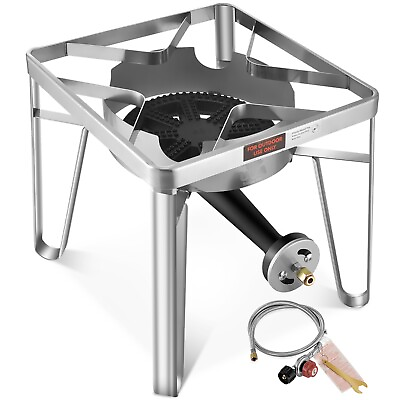 #ad 200000 BTU Single Stainless Steel Propane Burner for Outdoor Cooking Gas Stove $107.19