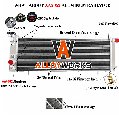 #ad 3 Row Core Aluminum Radiator For 1991 2001 Jeep Cherokee XJ Comanche 2.5L 4.0L $103.55