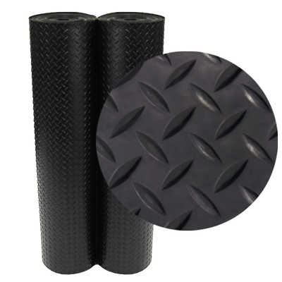 #ad Diamond Plate Rubber Safety Mat 4 X 8 Ft Black Garage Flooring Roll 32 Sq Feet $67.68