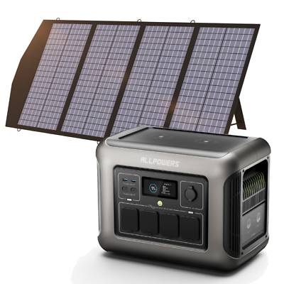 #ad ALLPOWER Solar Generator 1800W R1500 Portable Power Station 140W Solar Panel Kit $769.30