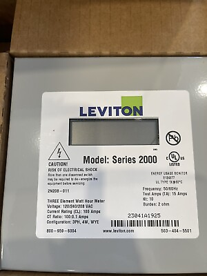 #ad Leviton® 2N208 1SW Indoor 3 Phase Meter Kit 120 208V 100A w 3 Solid Core CTs C $399.99