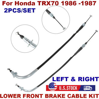 #ad LEFT amp; RIGHT LOWER FRONT BRAKE CABLE For 1986 1987 HONDA TRX70 45440 HB2 000 US $38.99