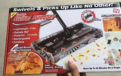 #ad Swivel Sweeper Cordless Black AS SEEN ON TV BRAND NEW $44.99