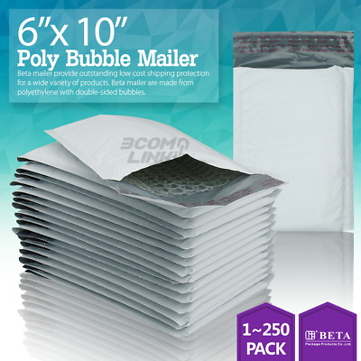 #ad #0 6x10 6x9 Poly Bubble Mailer Padded Envelope Shipping Bag 2550100250 Pcs $46.90