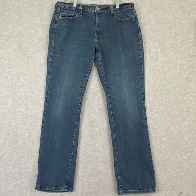 #ad Levi#x27;s 505 Jeans Womens 14 Blue Straight Leg Mid Rise Med Wash Denim $15.09