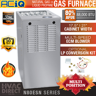 #ad 88000 BTU 80% AFUE 1 Stage Natural Gas or Propane LP Furnace Multi Positional $973.75